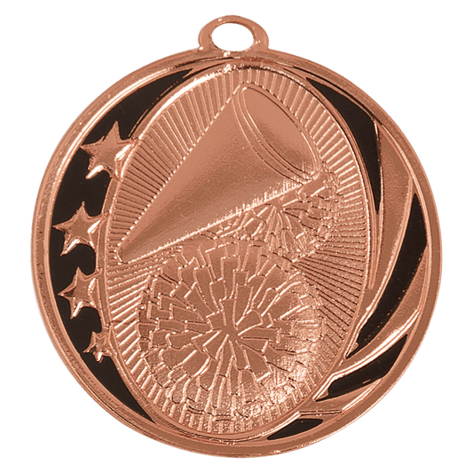 Bright Bronze Cheer Engravable MidNite Star Medal - 2"