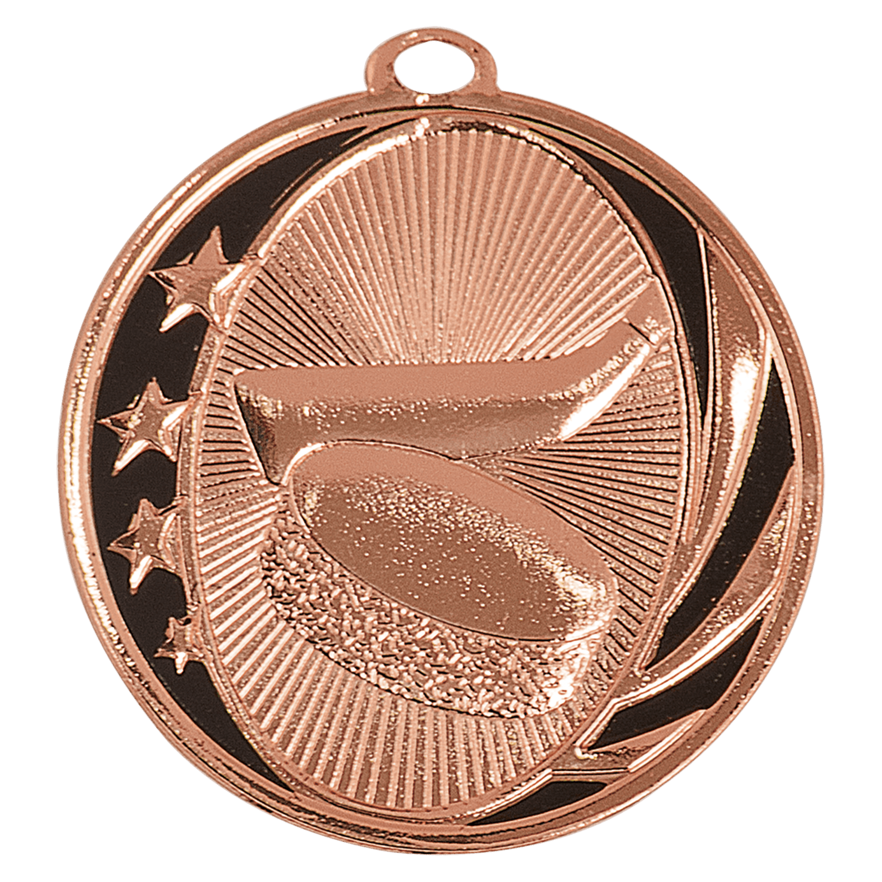 Bright Bronze Hockey Engravable MidNite Star Medal - 2"