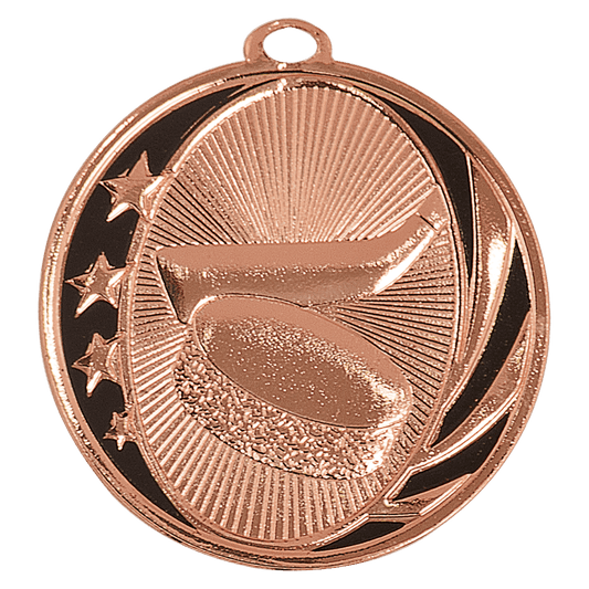 Bright Bronze Hockey Engravable MidNite Star Medal - 2"