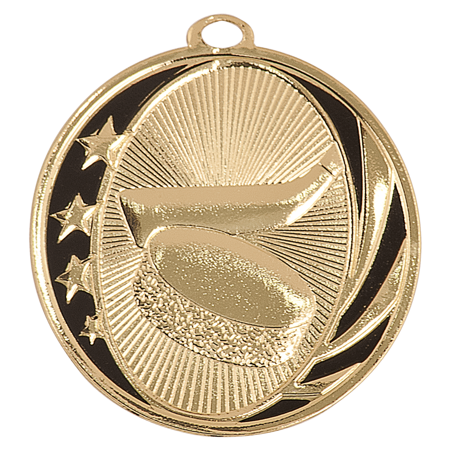 Bright Gold Hockey Engravable MidNite Star Medal - 2"