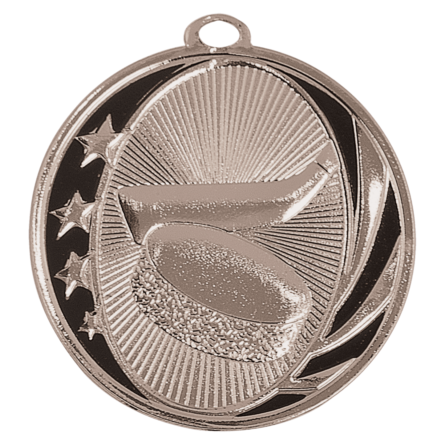 Bright Silver Hockey Engravable MidNite Star Medal - 2"