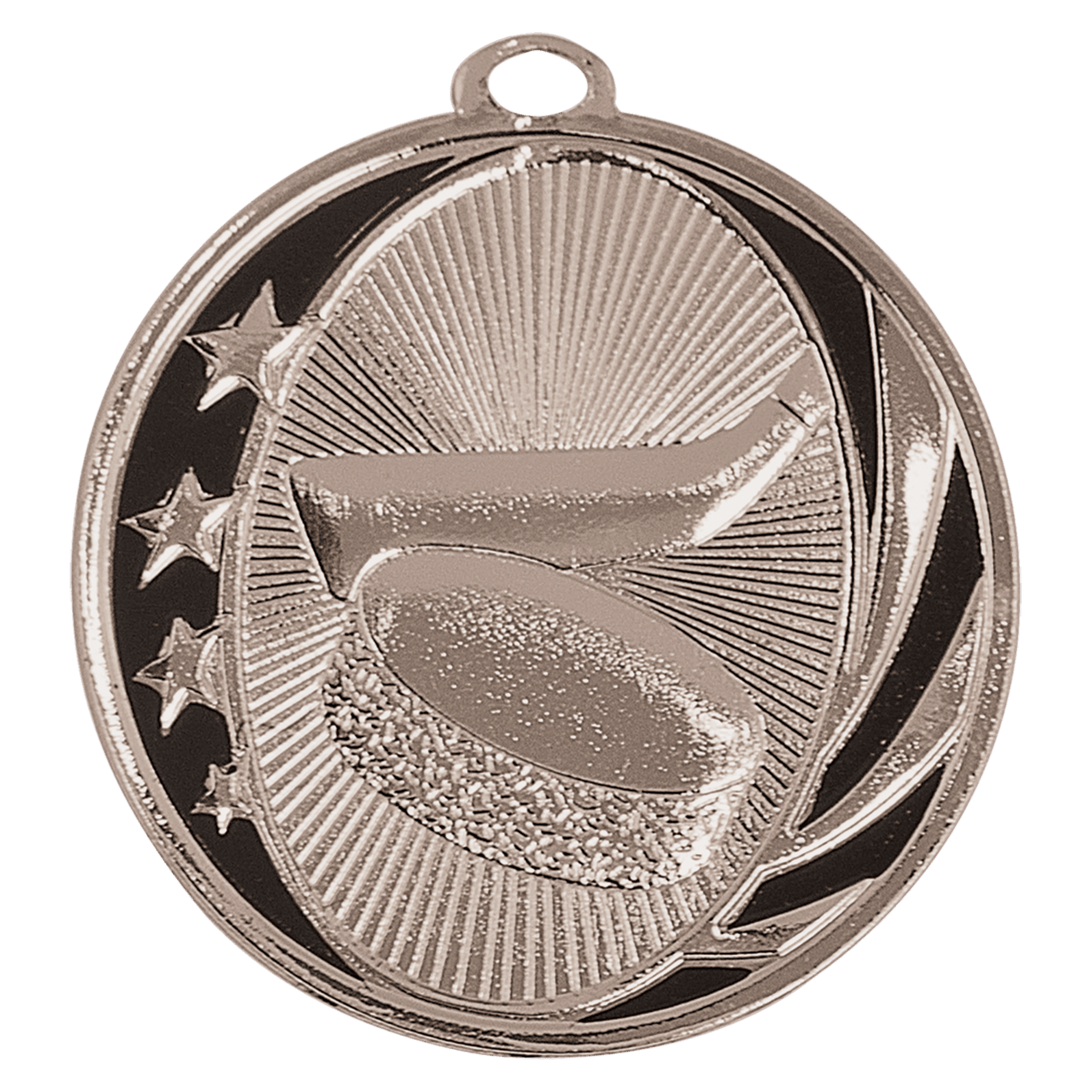 Bright Silver Hockey Engravable MidNite Star Medal - 2"