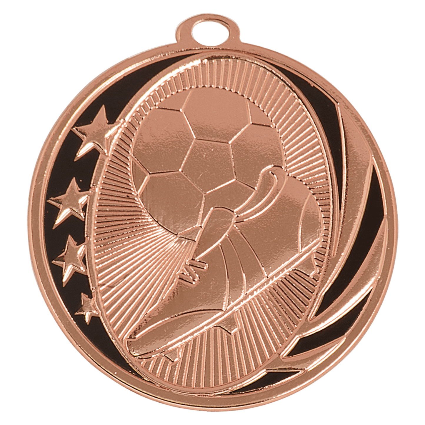 Bright Bronze Soccer Engravable MidNite Star Medal - 2"