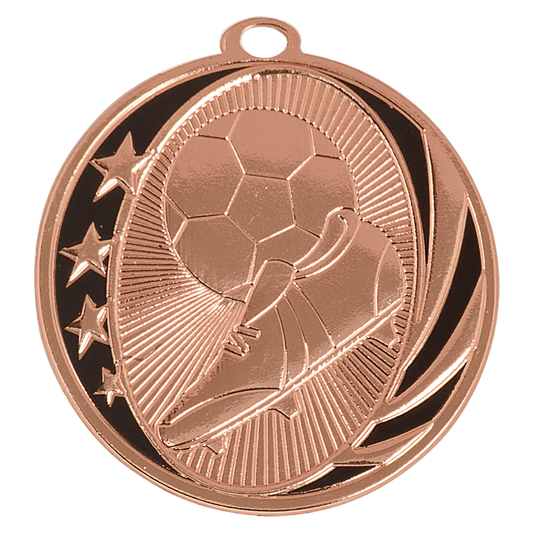 Bright Bronze Soccer Engravable MidNite Star Medal - 2"