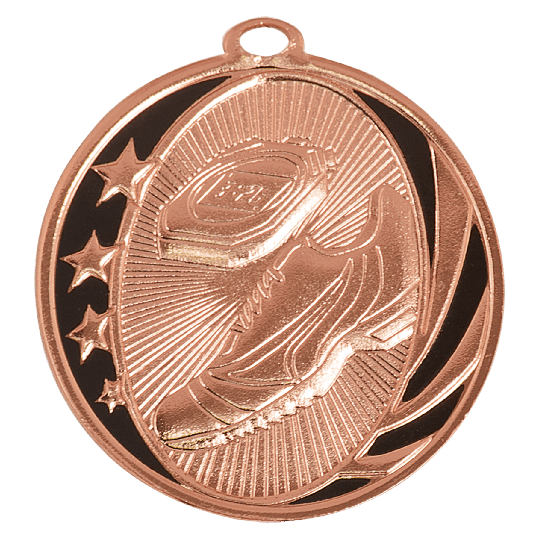 Bright Bronze Track Engravable MidNite Star Medal - 2"