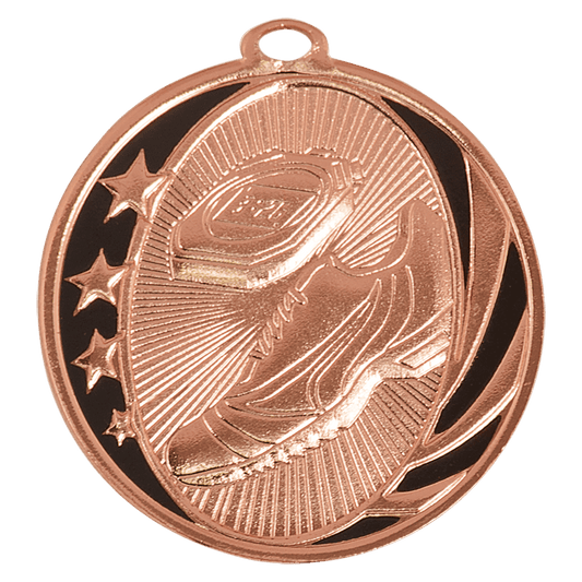 Bright Bronze Track Engravable MidNite Star Medal - 2"