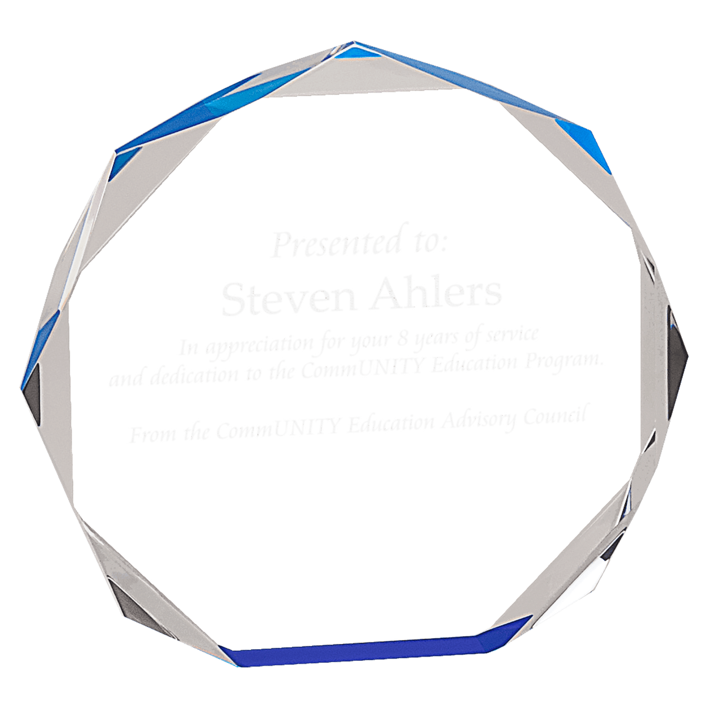 Blue Octagon Acrylic Award - 5"