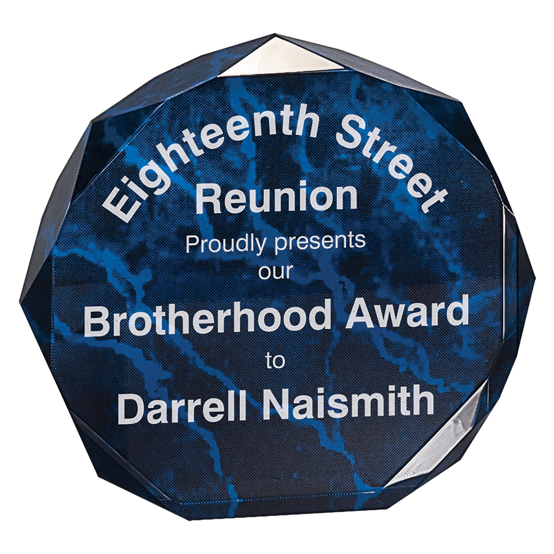 Blue Marble Octagon Acrylic Award - 6"