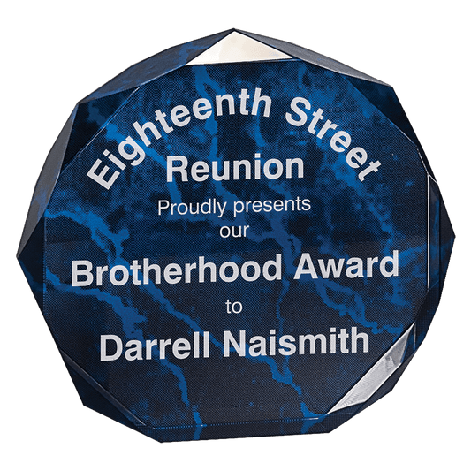 Blue Marble Octagon Acrylic Award - 6"
