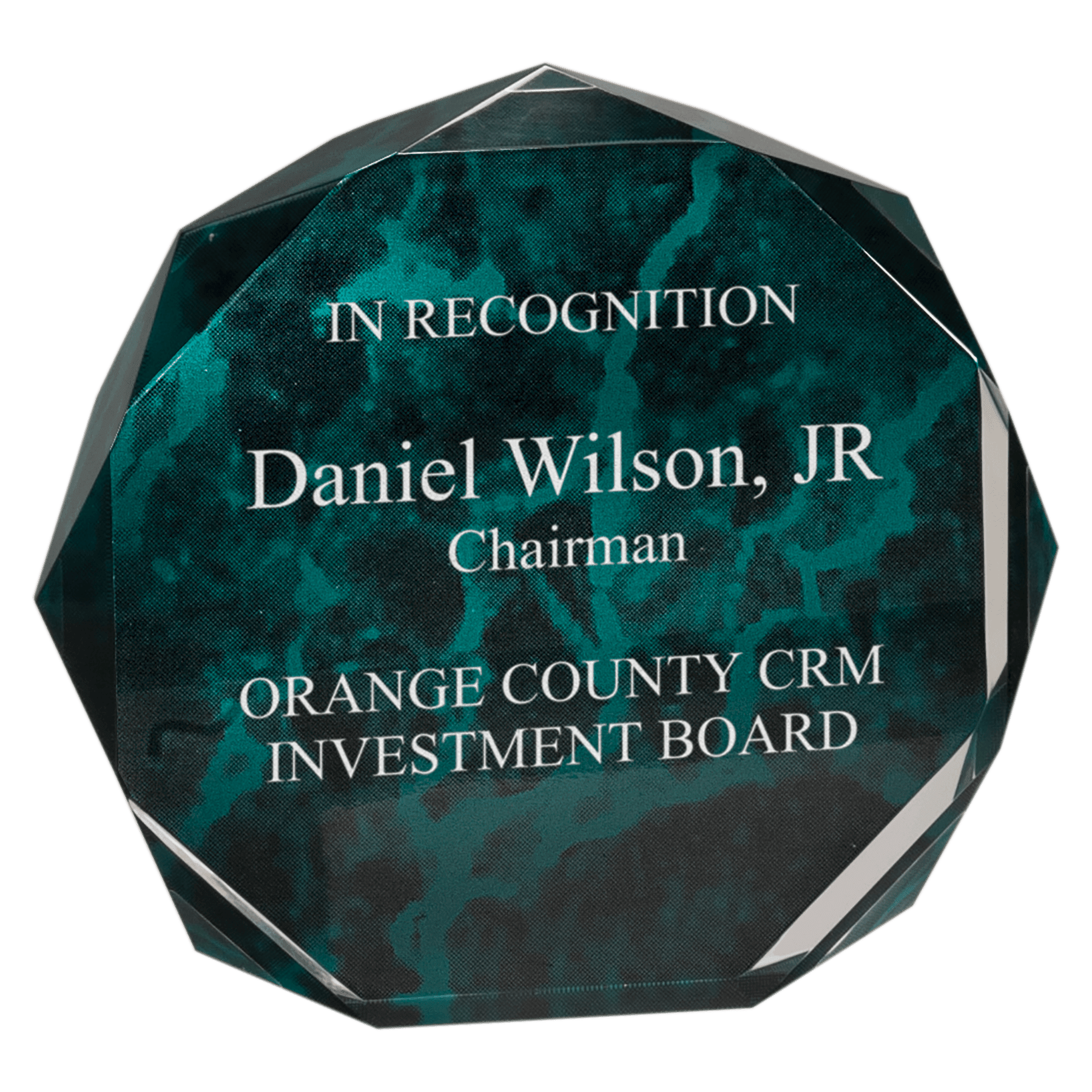 Green Marble Octagon Acrylic Award - 6"