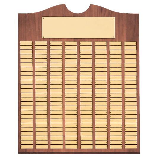 28" x 35"/Plates 7/8" x 2 3/4" American Walnut 240 Plate Perpetual Plaque with Brushed Brass Plates