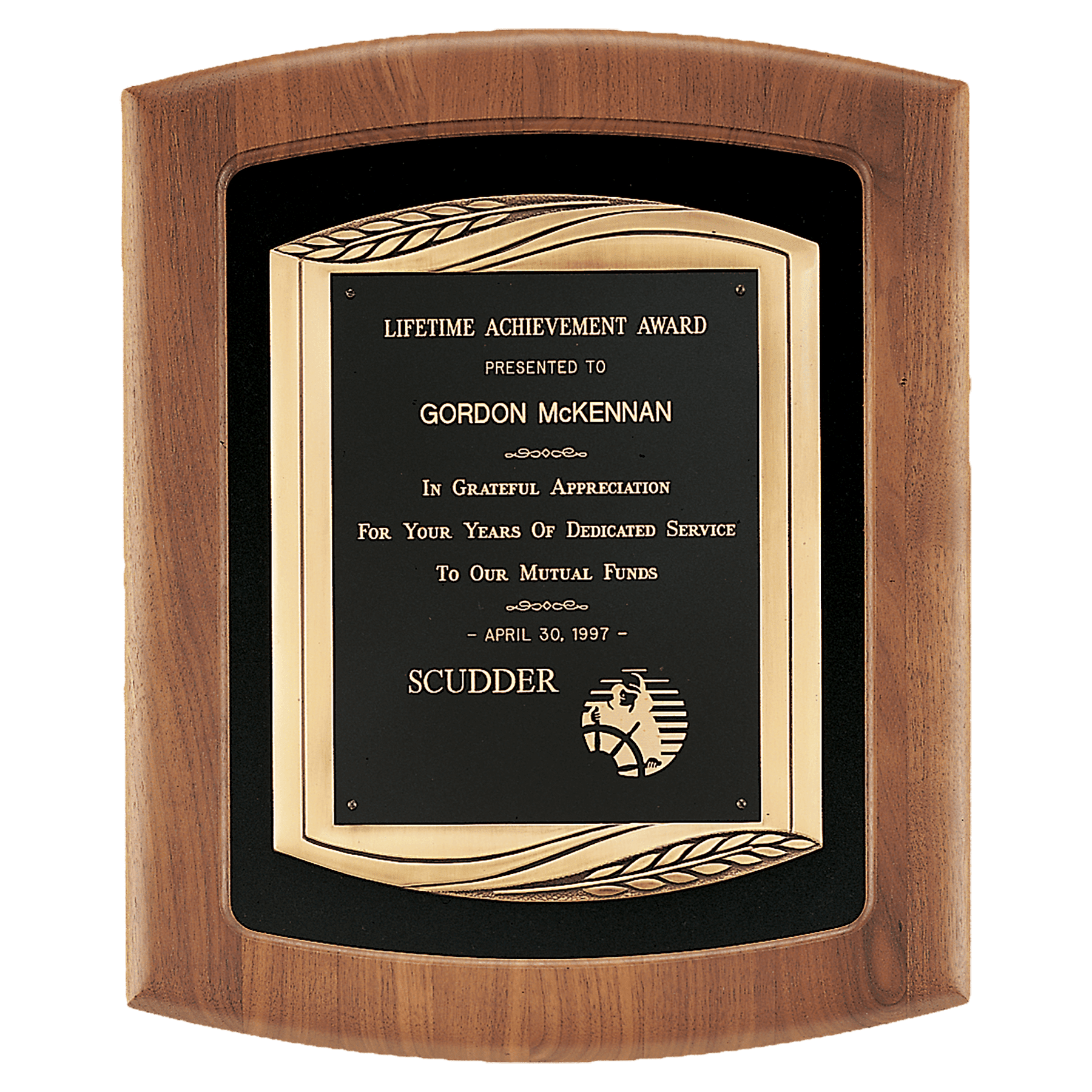 14" x 17" American Walnut Frame with Black Velour Background and Back Laser Engravable Plate in an Antique Bronze Finished...