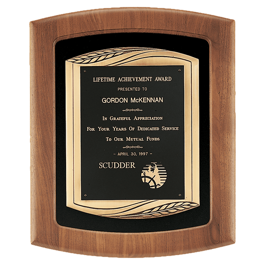 14" x 17" American Walnut Frame with Black Velour Background and Back Laser Engravable Plate in an Antique Bronze Finished...