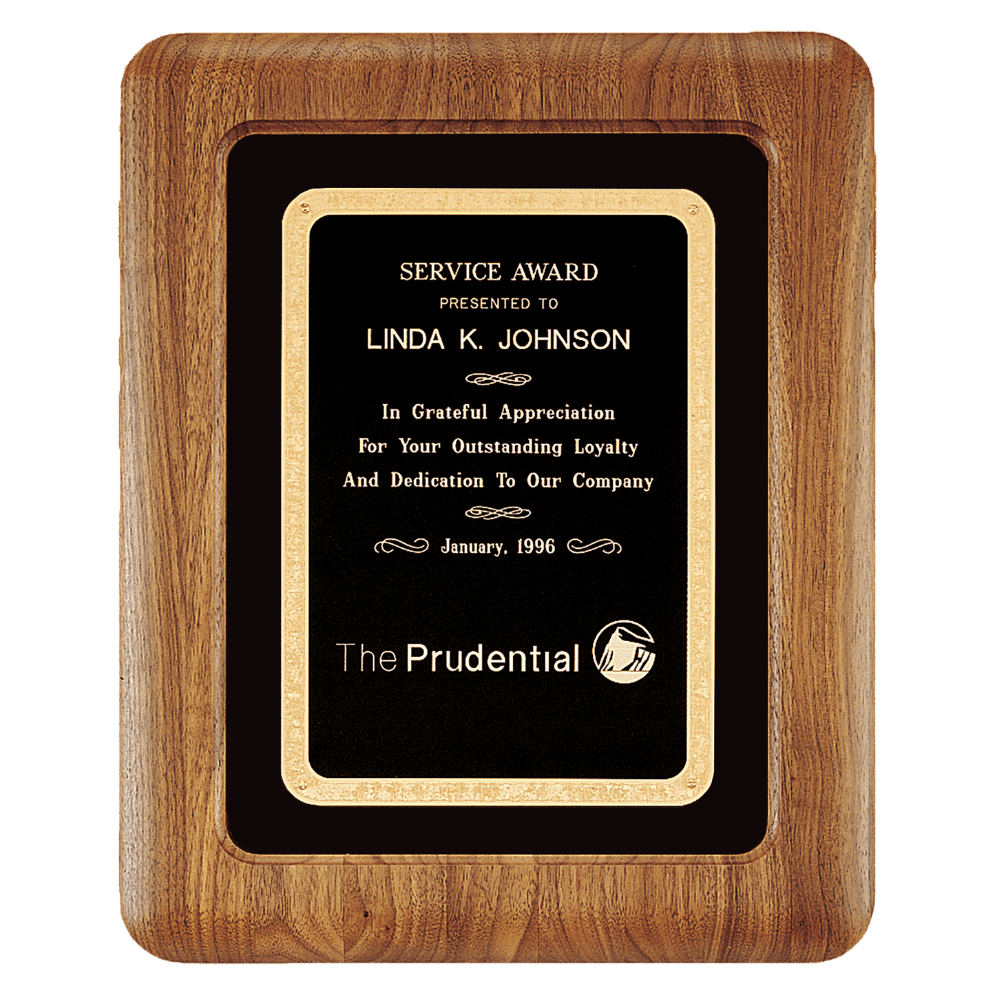 12" x 15" American Walnut Airflyte Frame w/Black Velour & Black Florentine LaserFX Plate