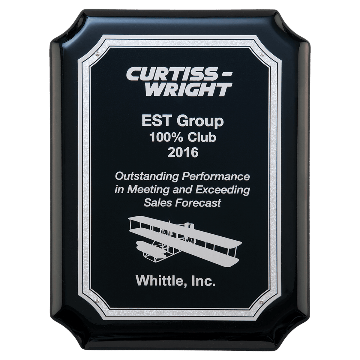 8" x 10 1/2" Black High Gloss Plaque with Black Silver Florentine Border Laserable Aluminum Plate