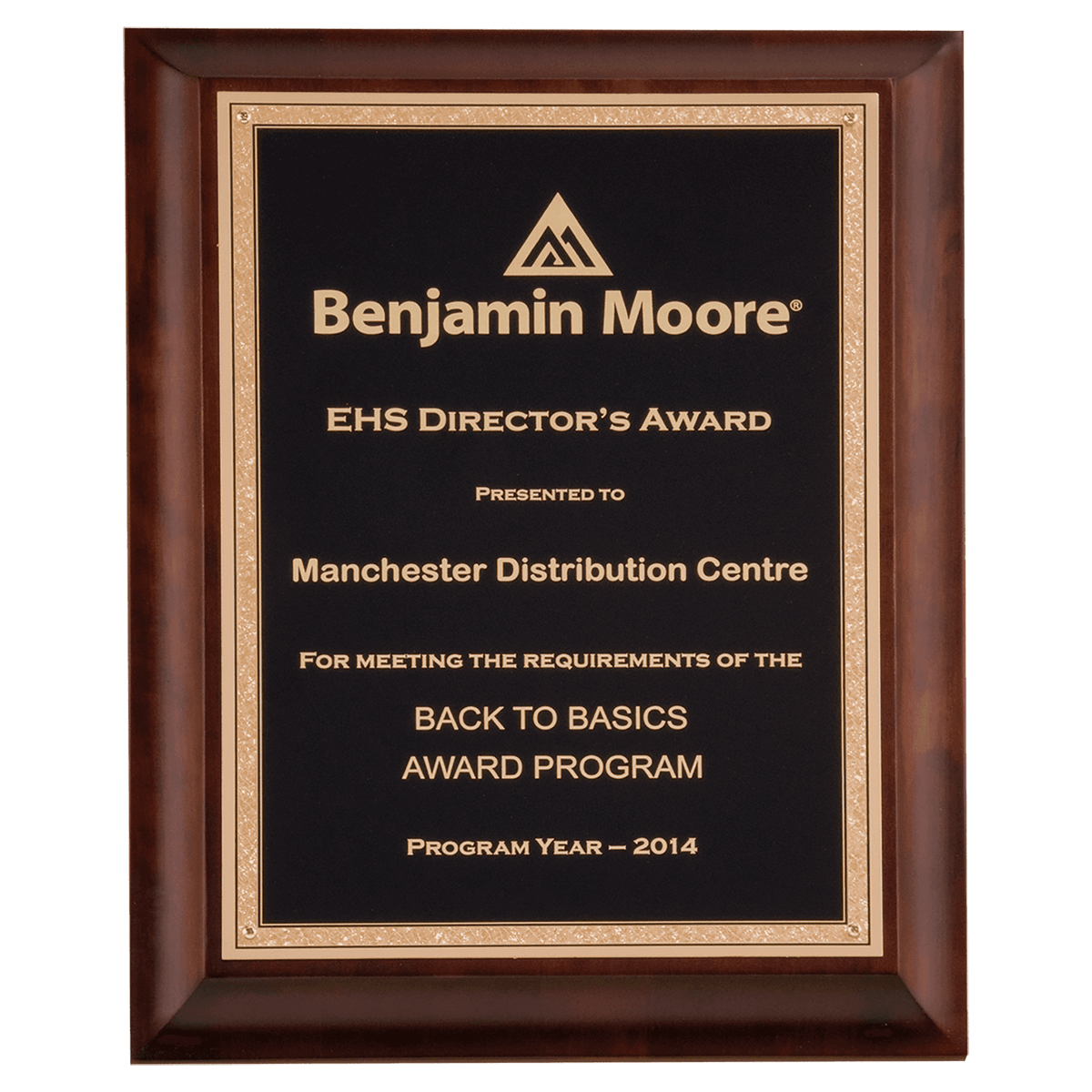 7" x 9" Hand Rubbed Cherry Finish Plaque with Black Gold Florentine Border LaserFX Plate