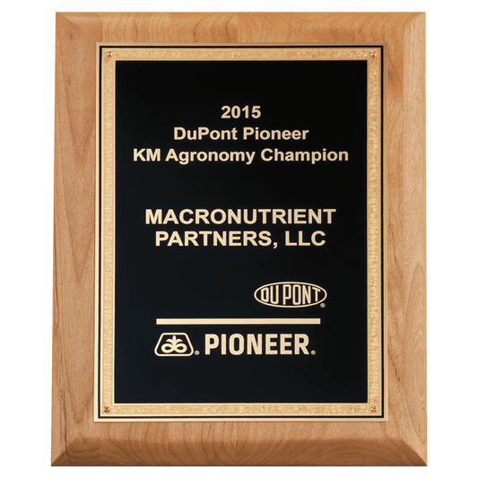 8" x 10" Natural Alder Wood Plaque with Black Textured Gold Florentine Bordered LaserFX Plate