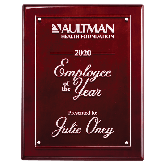 8x10 Rosewood High Gloss Plaque wtih Acrylic Engraving Plate
