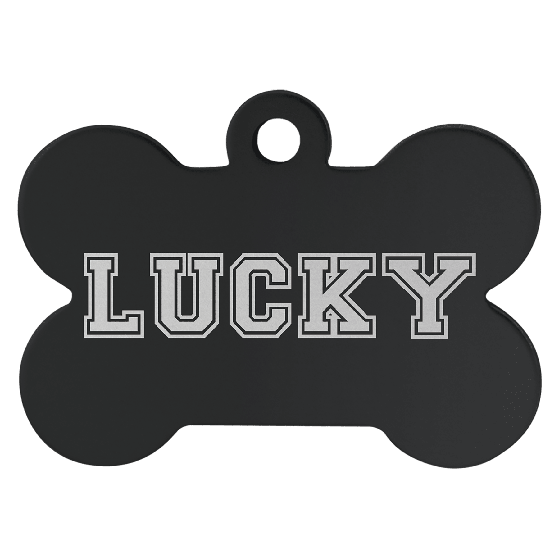 1 1/4" x 3/4" Black Laserable Anodized Aluminum Bone Pet Tag