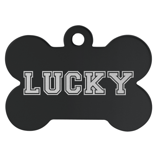 1 1/4" x 3/4" Black Laserable Anodized Aluminum Bone Pet Tag