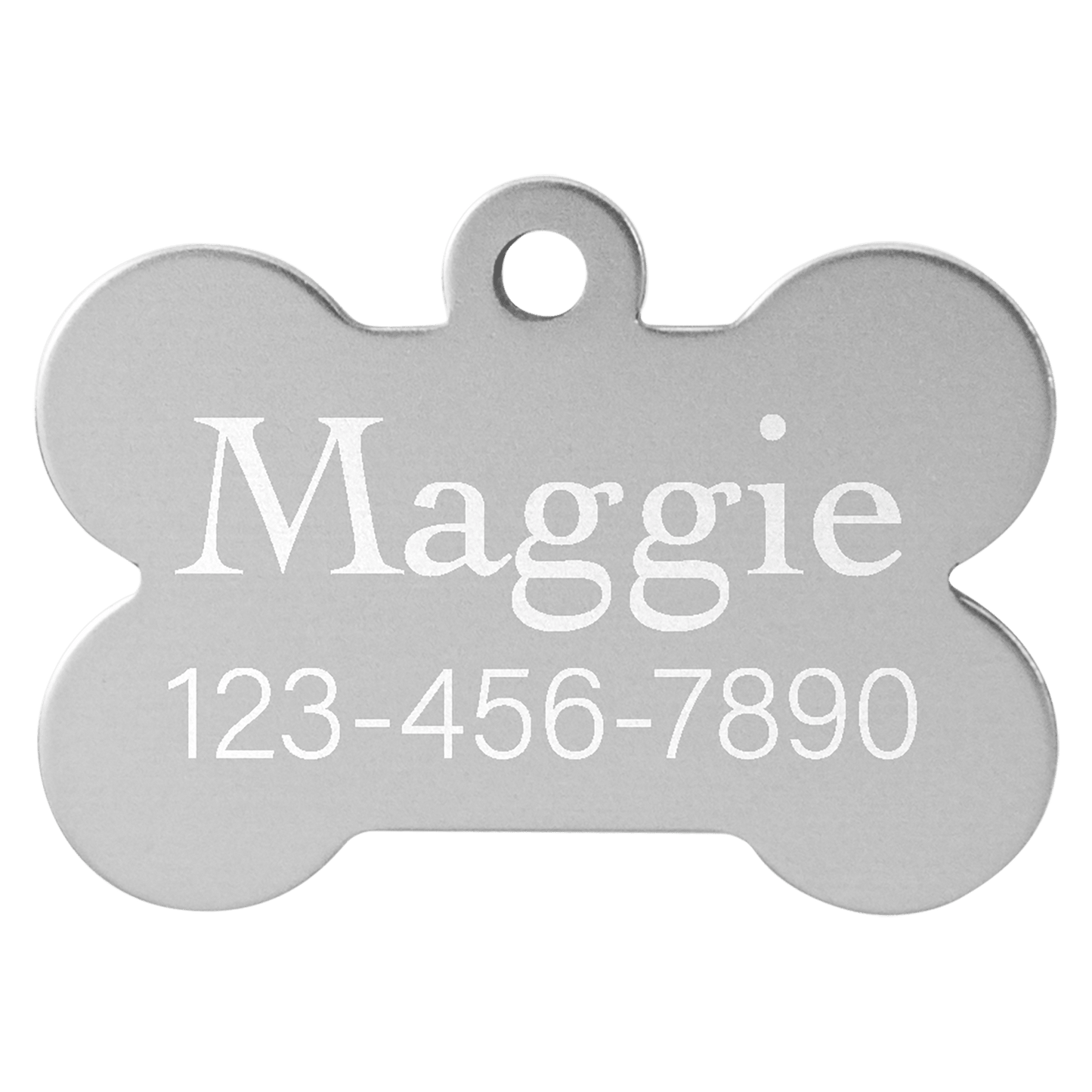 1 1/4" x 3/4" Silver Laserable Anodized Aluminum Bone Pet Tag