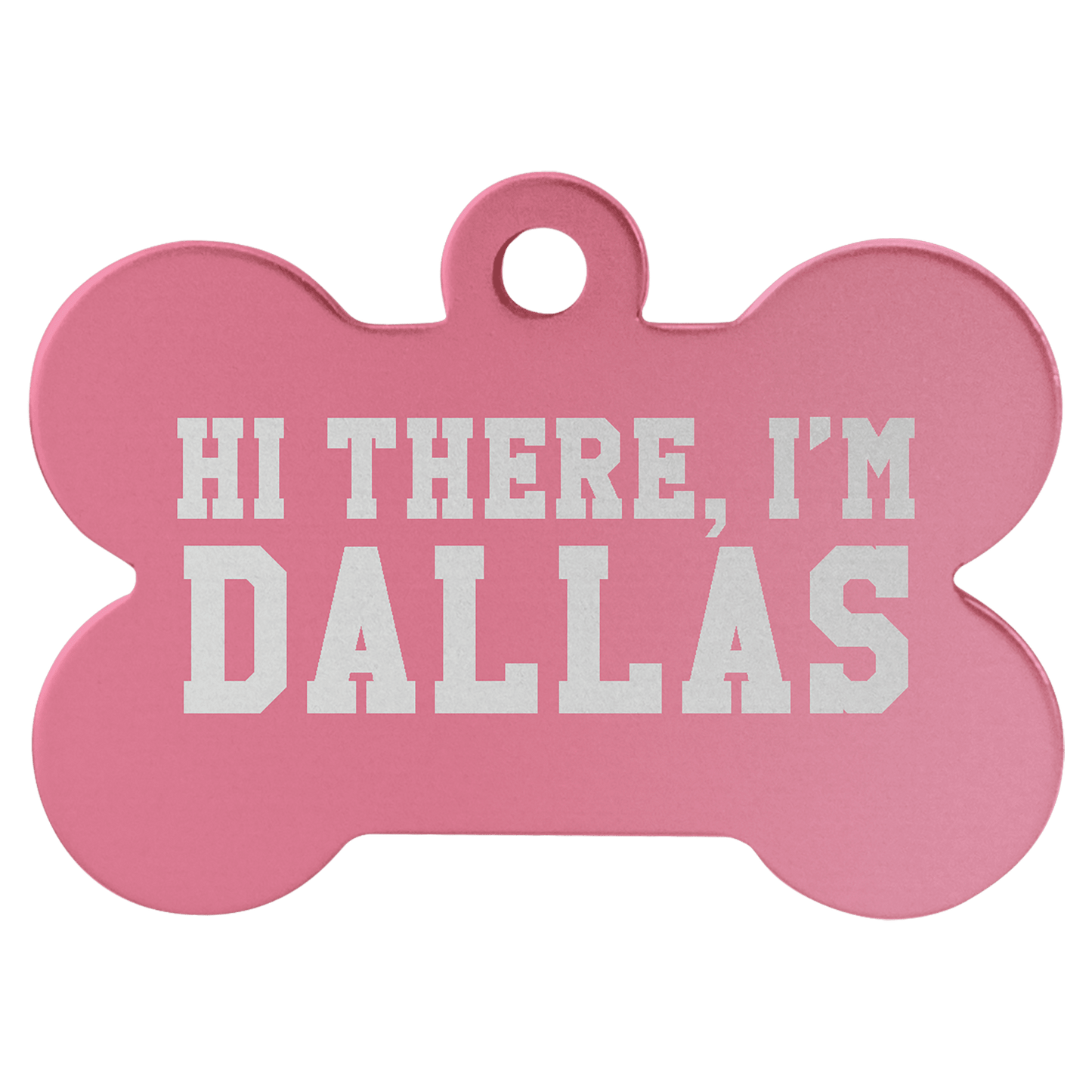 1 1/2" x 1" Pink Laserable Anodized Aluminum Bone Pet Tag