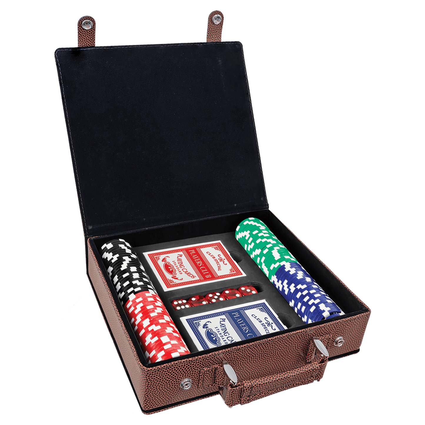 Football Engravable Leatherette 100 Chip Poker Set