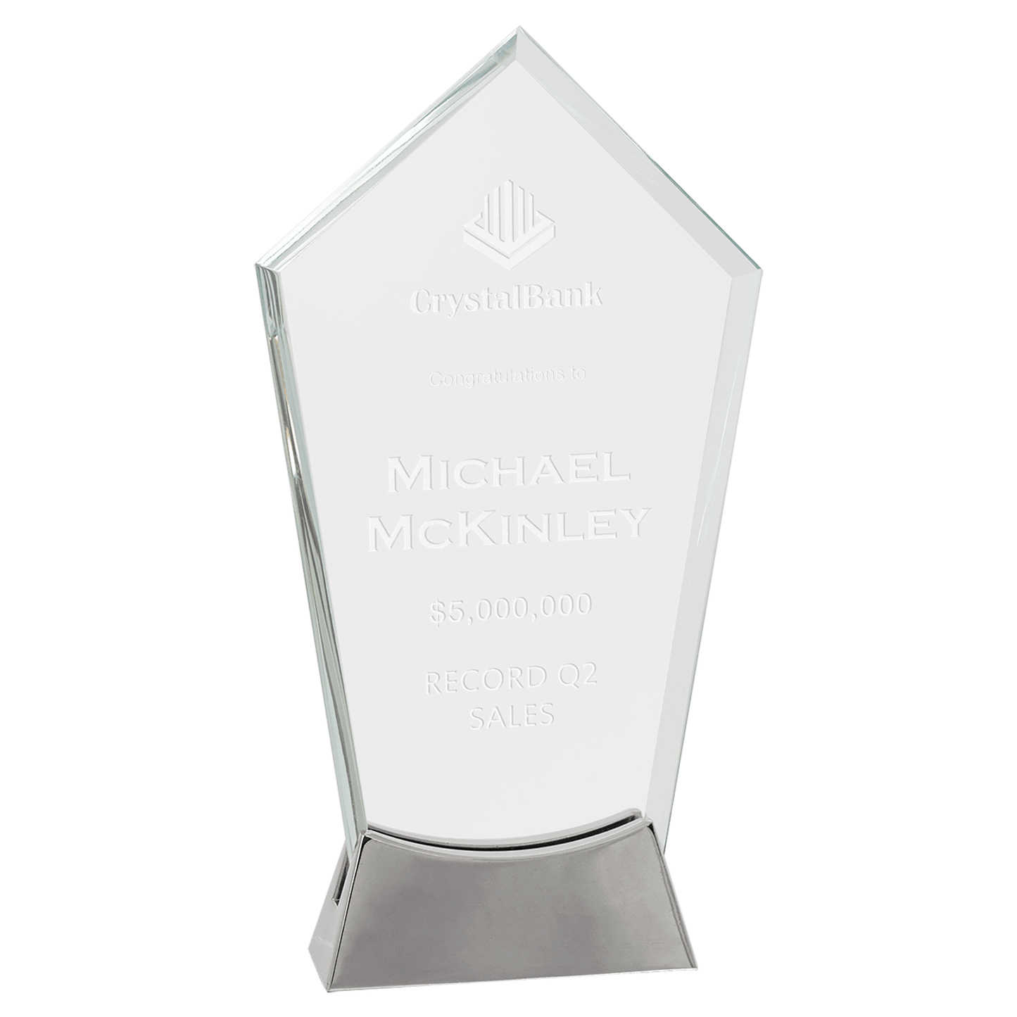 Peak Platinum Glass with Full Metal Base - 9 1/4"
