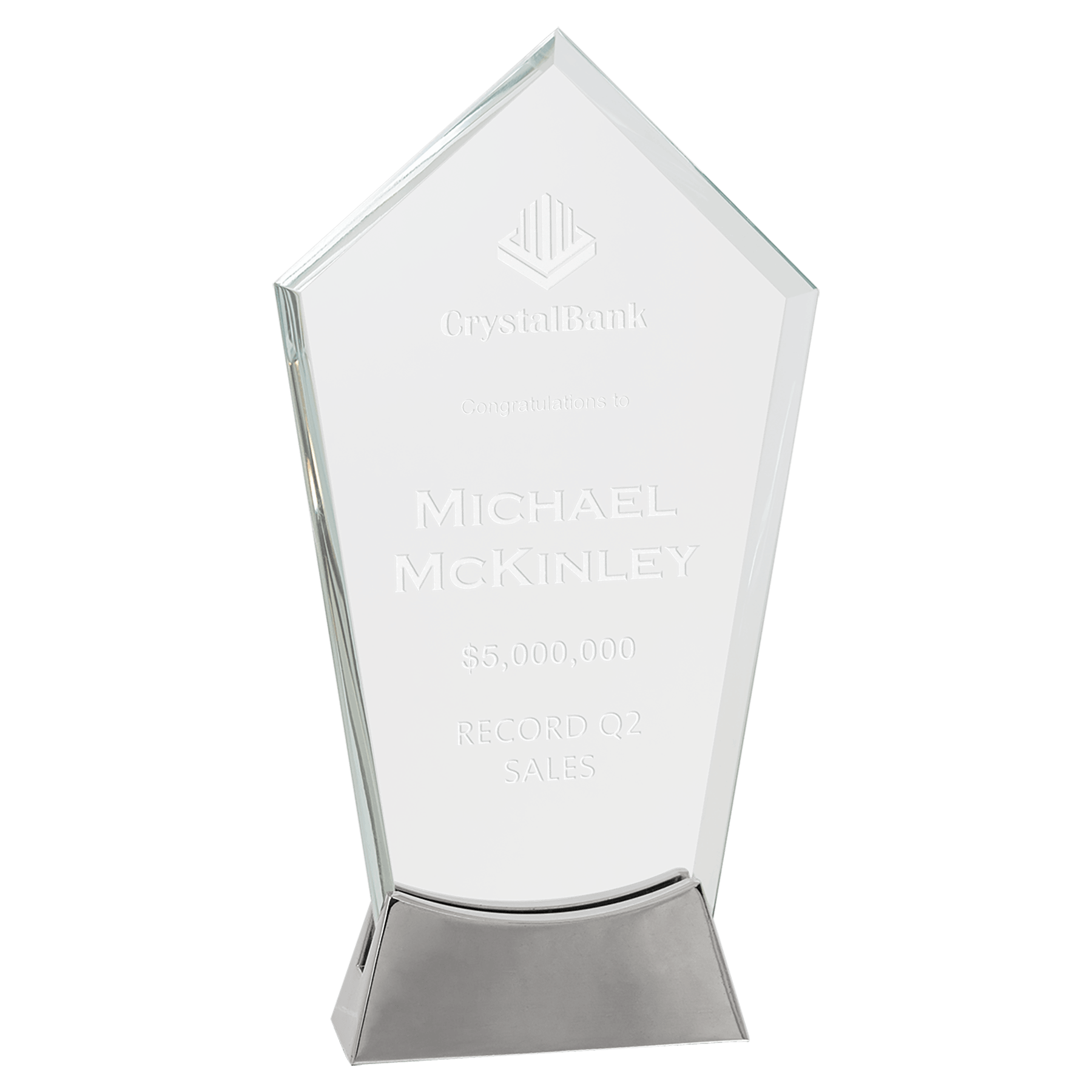 Peak Platinum Glass with Full Metal Base - 9 1/4"