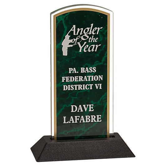 3" x 6" Green Marbleized Arch Pop-In Acrylic (Base not included)
