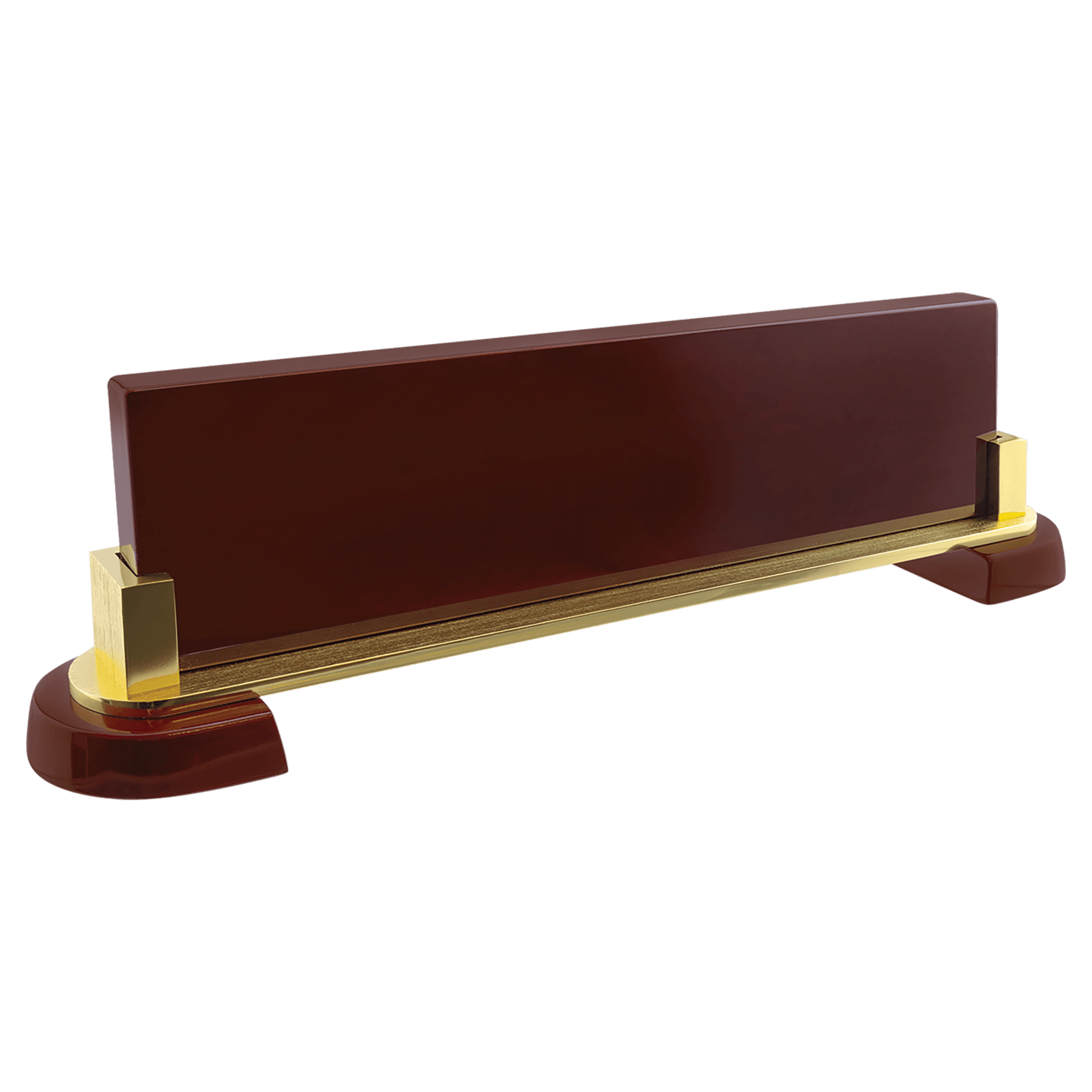 Rosewood Piano Finish and Metal Name Bar (NP10 Plate Sold Separately) - 12 1/2" x 3 1/4"