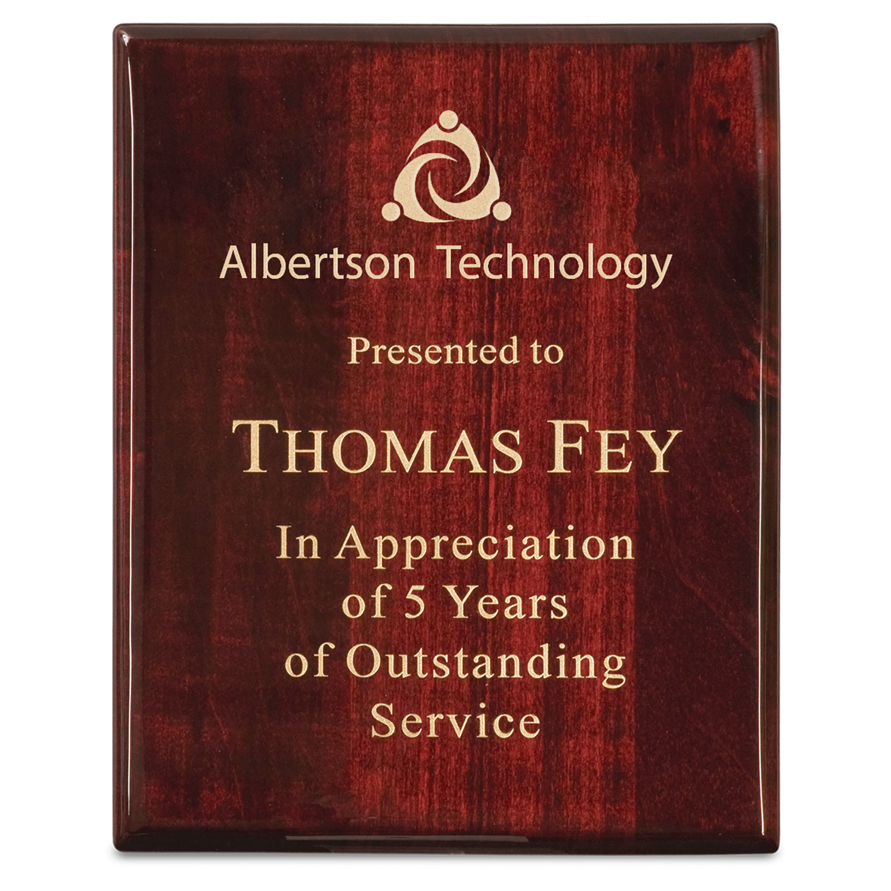 Premium Rosewood Piano Finish Plaque - 10 1/2" x 13"