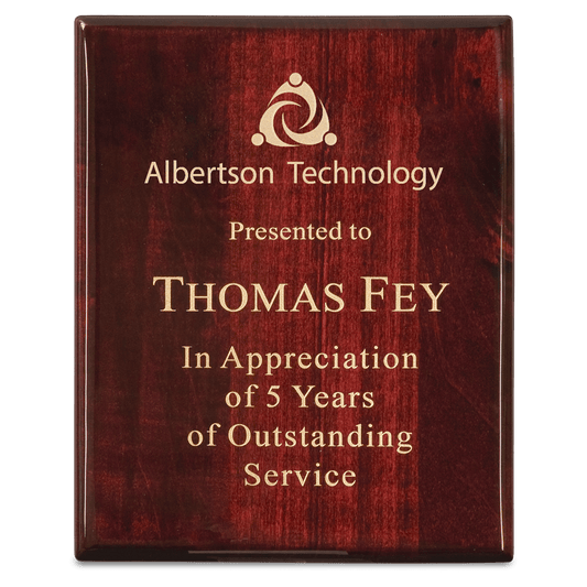 Premium Rosewood Piano Finish Plaque - 10 1/2" x 13"