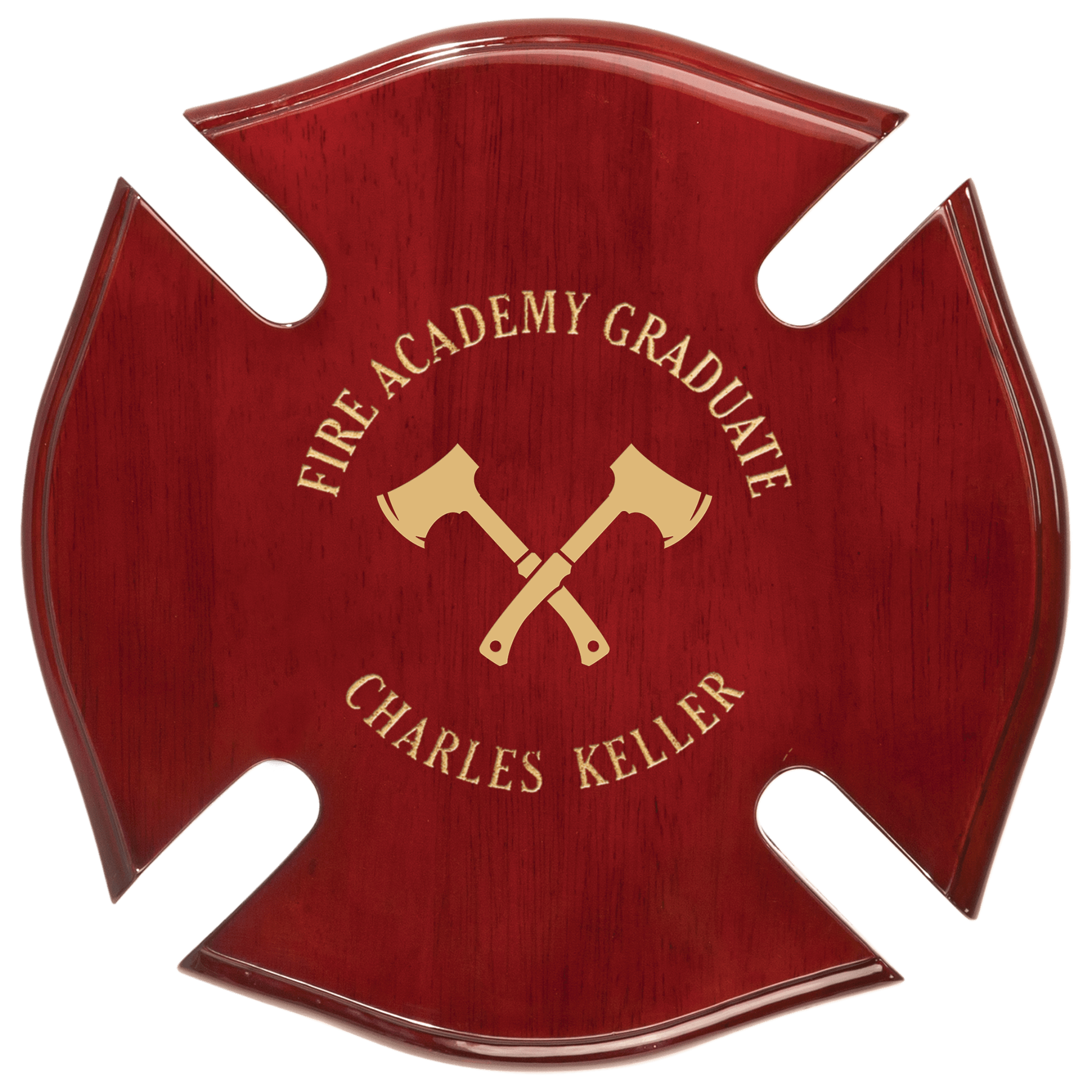 Rosewood Piano Finish Maltese Cross Plaque - 14" x 14"