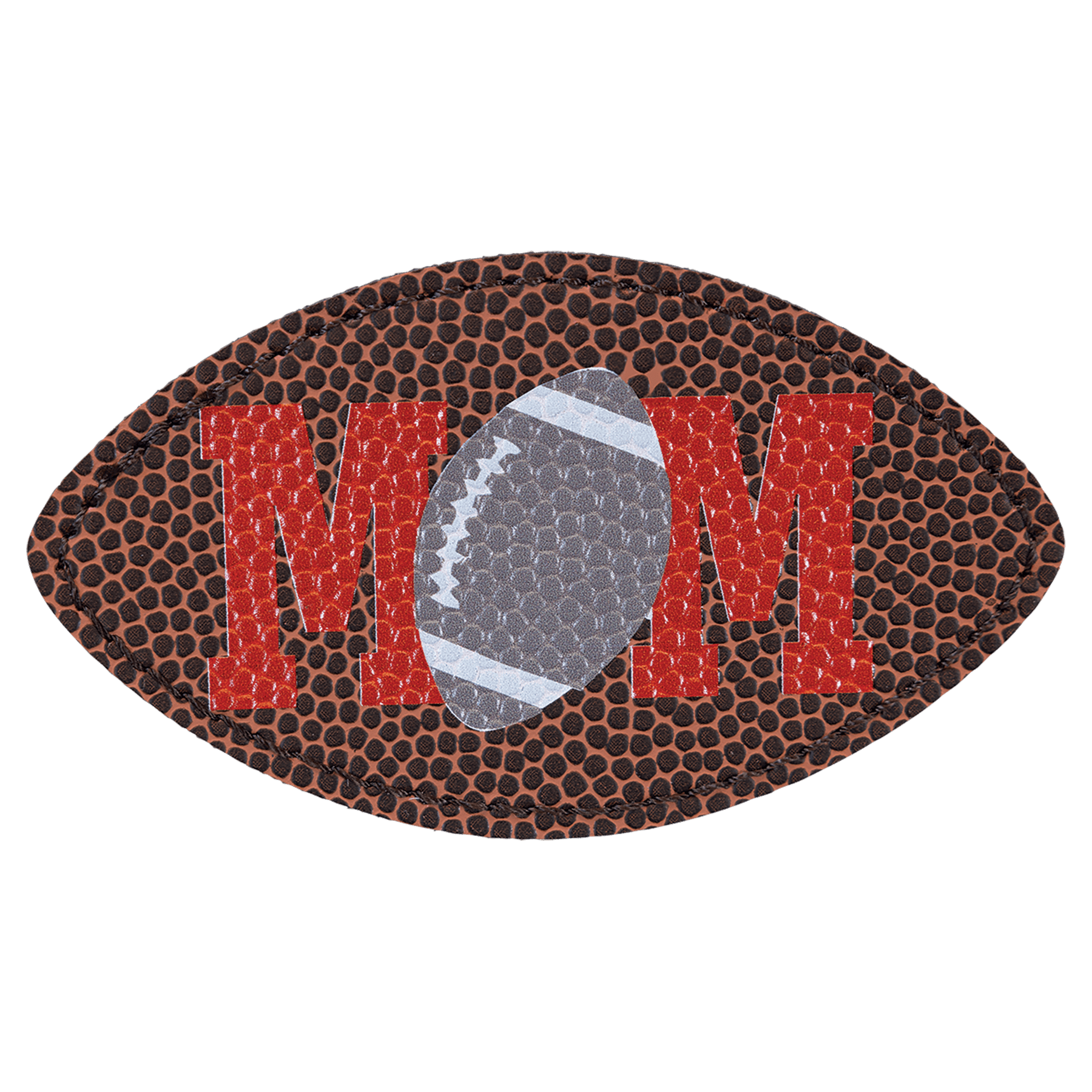 Football Shaped Engravable Leatherette Patch with Kota Pro Adhesive - 3 1/2" x 2"