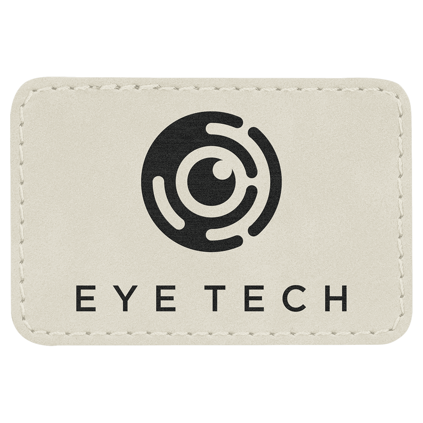 Rectangle White Engravable Leatherette Patch with Adhesive - 3" x 2"