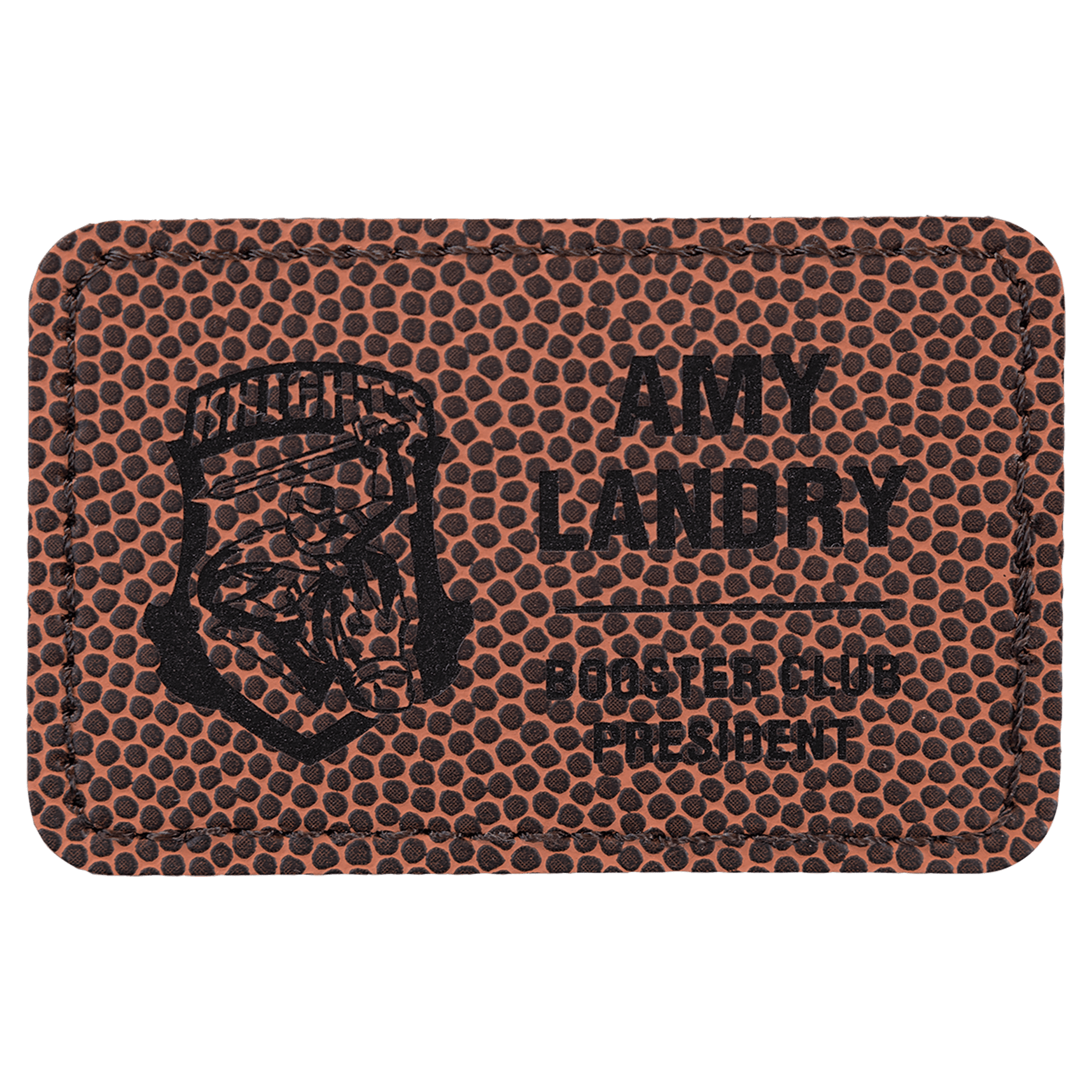 Rectangle Football Engravable Leatherette Patch with Adhesive - 3" x 2"
