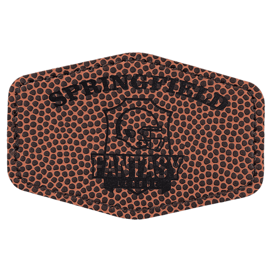 Hex Football Engravable Leatherette Patch with Adhesive - 3" x 2"