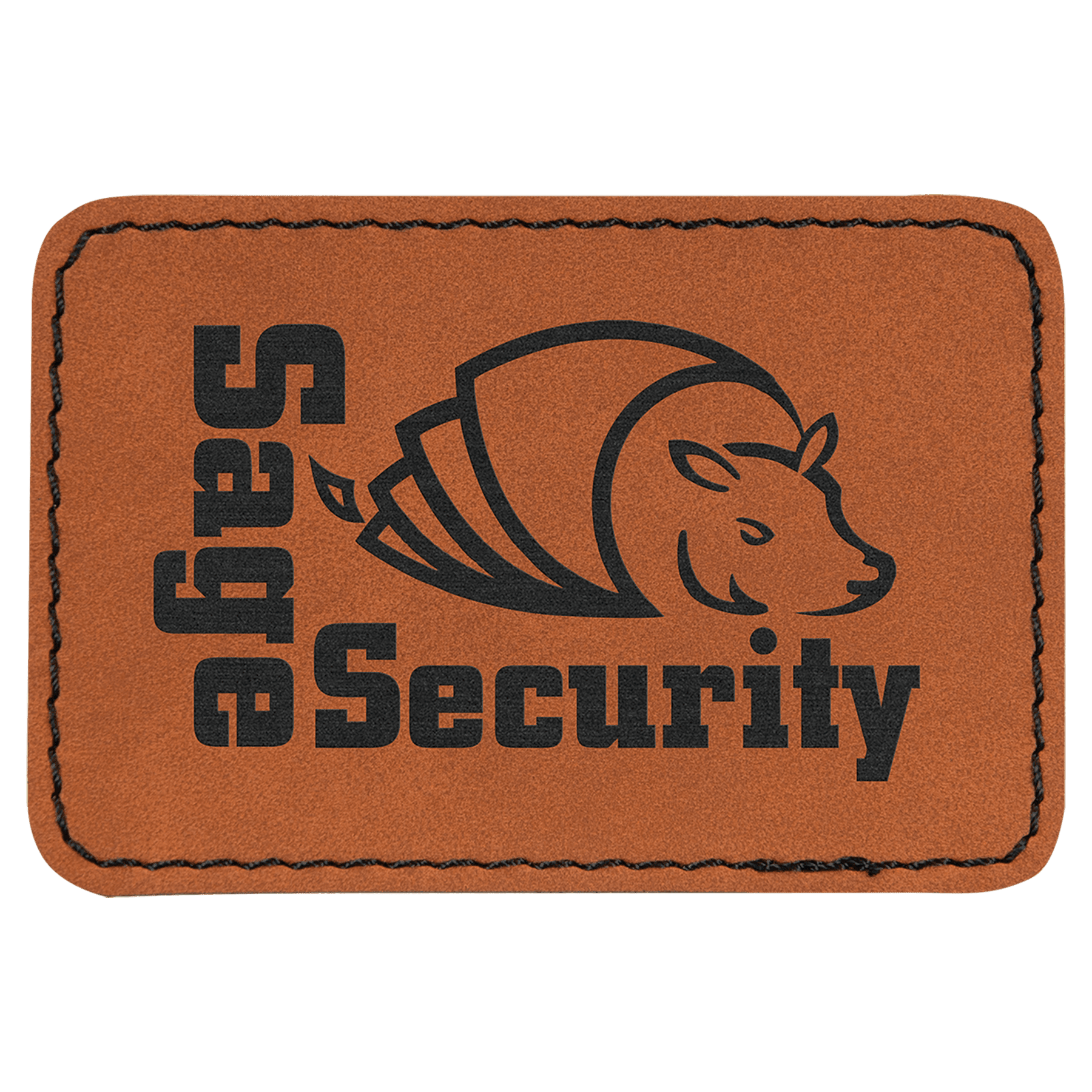 Rawhide Engravable Leatherette Rectangle Patch with Kota Pro Adhesive - 3" x 2"