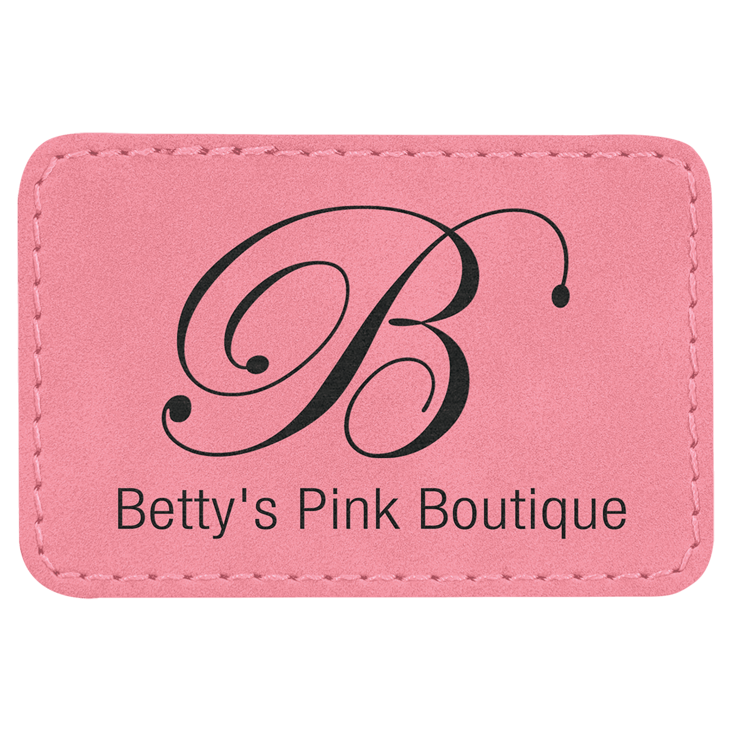 Pink Engravable Leatherette Rectangle Patch with Kota Pro Adhesive - 3" x 2"
