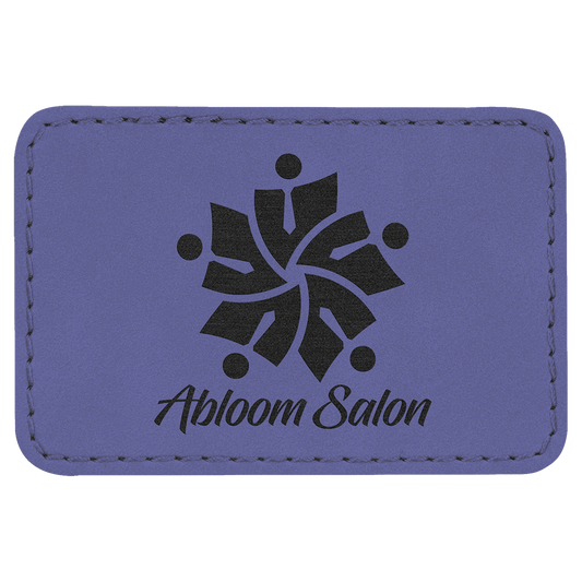 Purple Engravable Leatherette Rectangle Patch with Kota Pro Adhesive - 3" x 2"