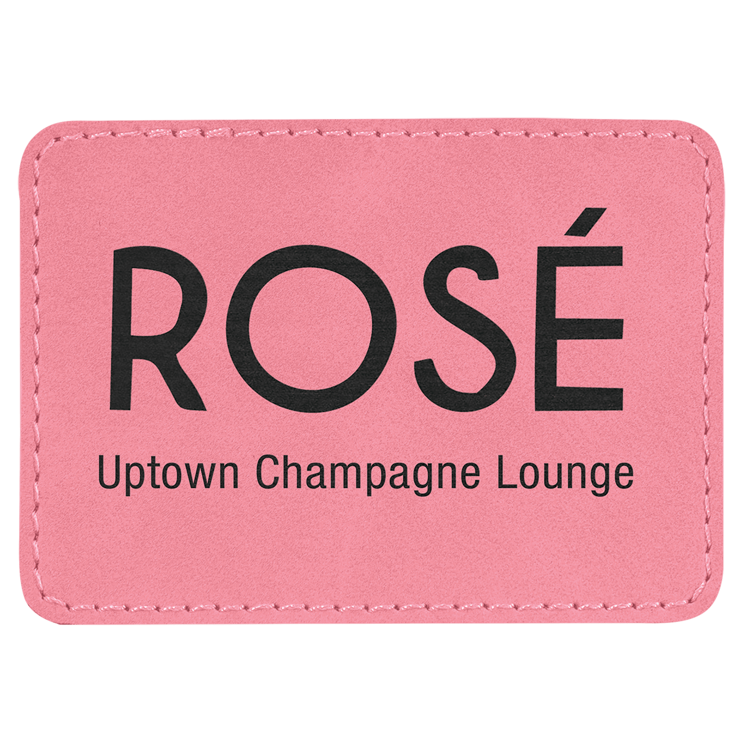 Rectangle Pink Engravable Leatherette Patch with Adhesive - 3 1/2" x 2 1/2"