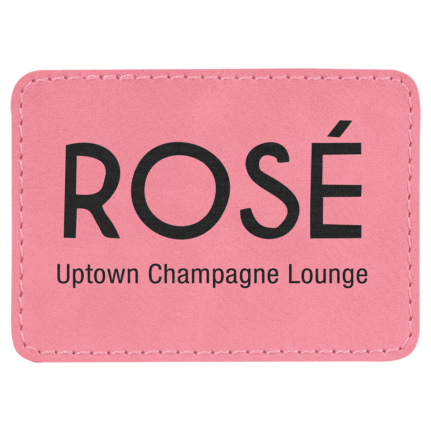 Rectangle Pink Engravable Leatherette Patch with Adhesive - 3 1/2" x 2 1/2"