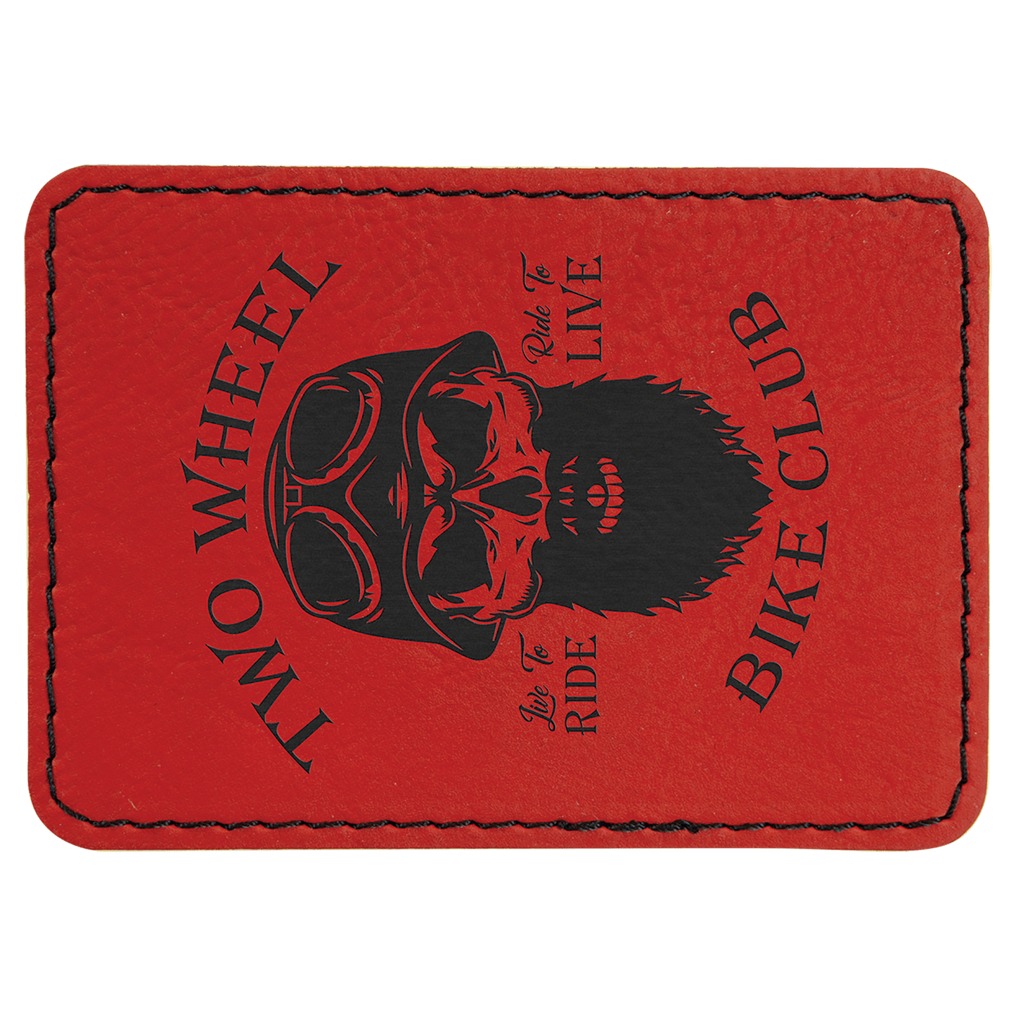 Rectangle Red Engravable Leatherette Patch with Adhesive - 3 1/2" x 2 1/2"
