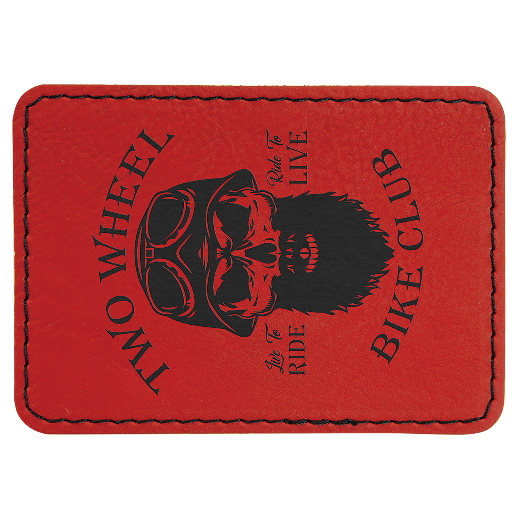 Rectangle Red Engravable Leatherette Patch with Adhesive - 3 1/2" x 2 1/2"