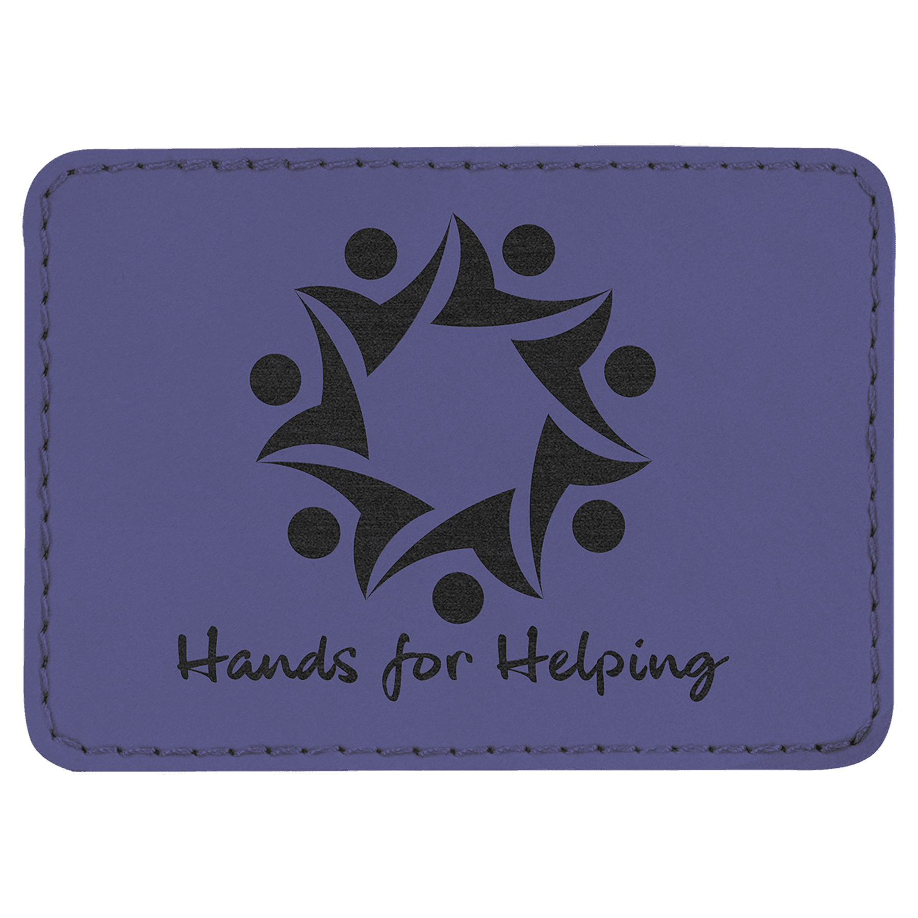 Rectangle Purple Engravable Leatherette Patch with Adhesive - 3 1/2" x 2 1/2"