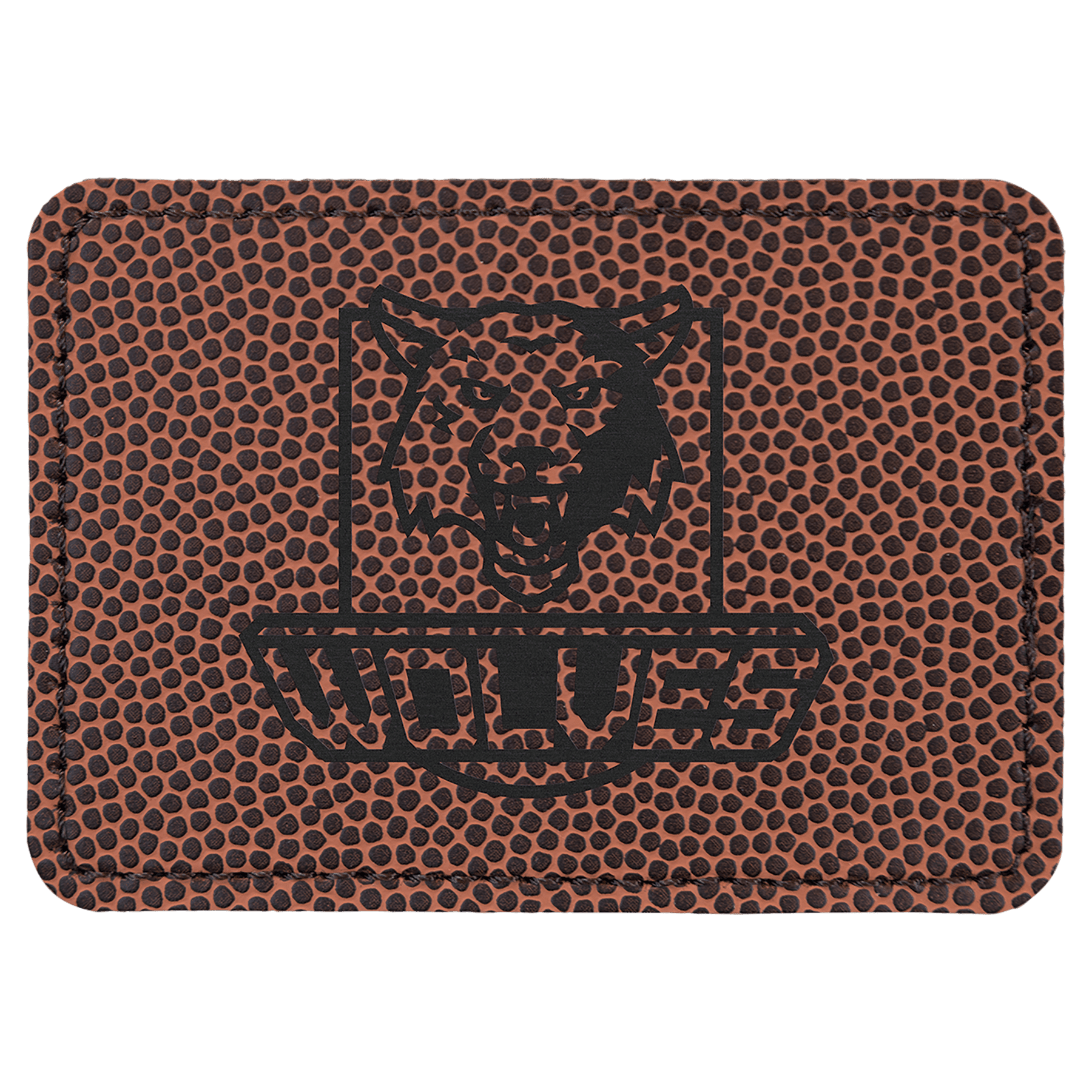 Rectangle Football Engravable Leatherette Patch with Adhesive - 3 1/2" x 2 1/2"