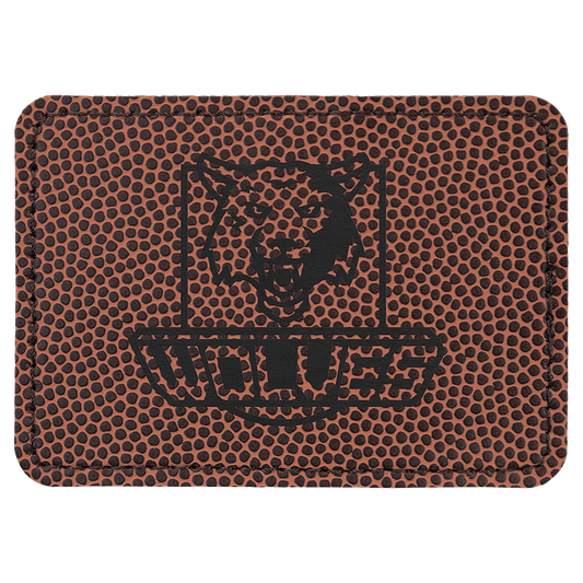 Rectangle Football Engravable Leatherette Patch with Adhesive - 3 1/2" x 2 1/2"