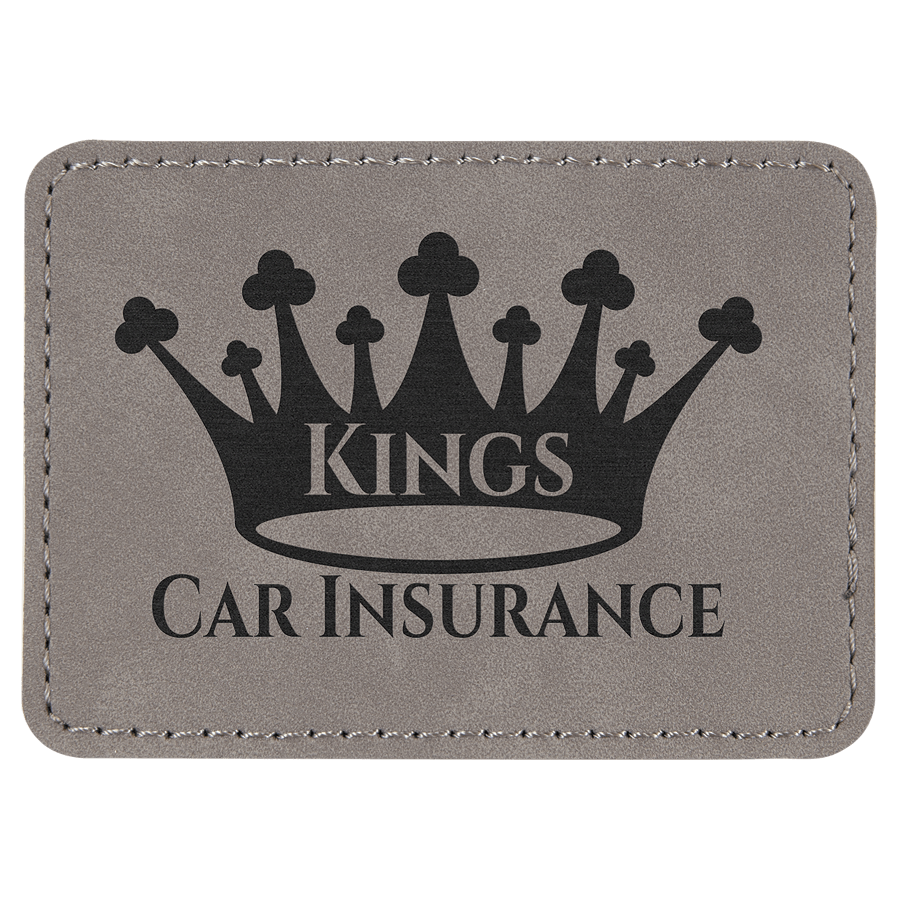 Gray Engravable Leatherette Rectangle Patch with Kota Pro Adhesive - 3 1/2" x 2 1/2"