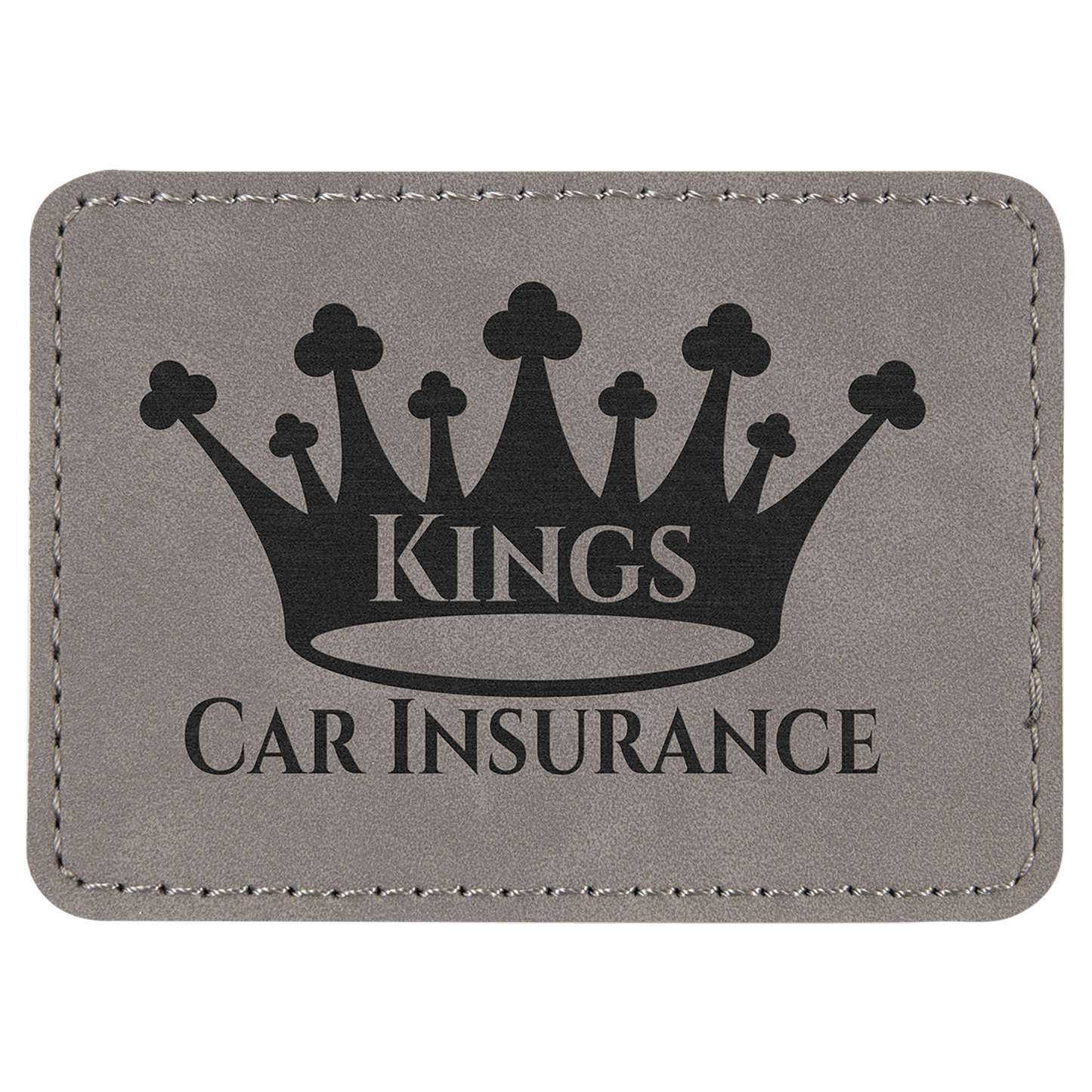 3 1/2" x 2 1/2" Gray Laserable Leatherette Rectangle Patch with Kota Pro Adhesive